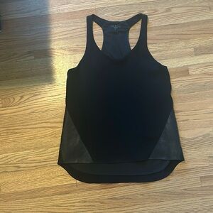 Leather detail black tank